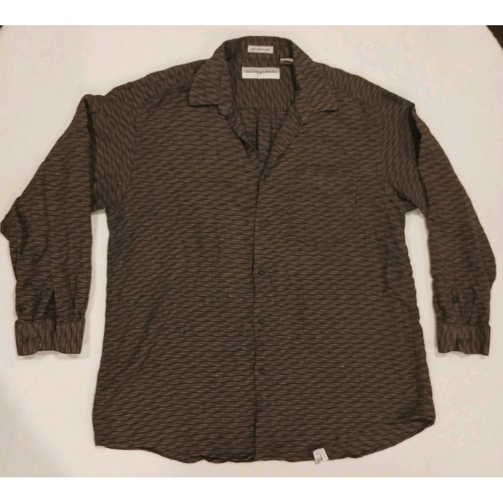Jhane‎ Barnes Shirt Mens XL Multicolor Geometric Stripe Button Long Sleeve